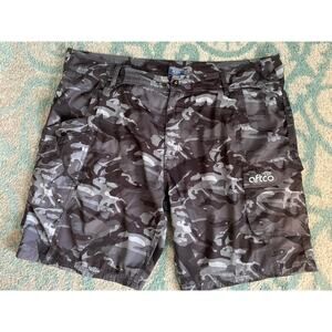 Aftco Black Gray Camo Fishing Cargo Short Men's 42